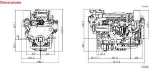Hyundai SeasAll L500 Marine Engine in California Dimensions